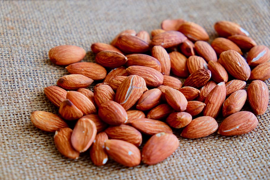 almond, brown, beans, jute, snack, food, food and drink, nut HD wallpaper
