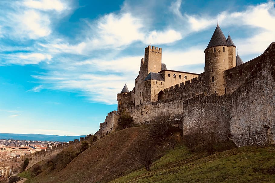 france, carcassonne, tower, king, castle, adventure, fantasy, HD wallpaper