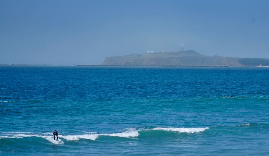 surfing, beach, ocean, wave, sea, water, beauty in nature, sky HD wallpaper