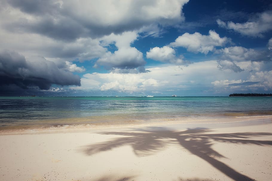 dominican republic, punta cana, bavaro beach, clouds, coast, HD wallpaper