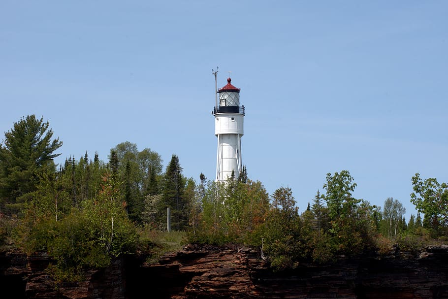 devils island light, wisconsin, lighthouse, structure, apostle islands HD wallpaper