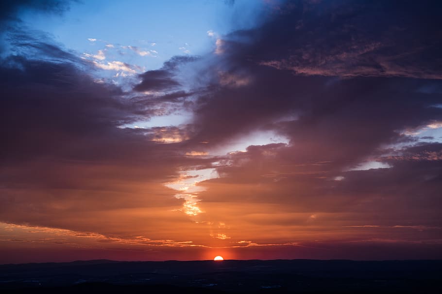 sunset, sky, dusk, afterglow, cloud - sky, beauty in nature HD wallpaper