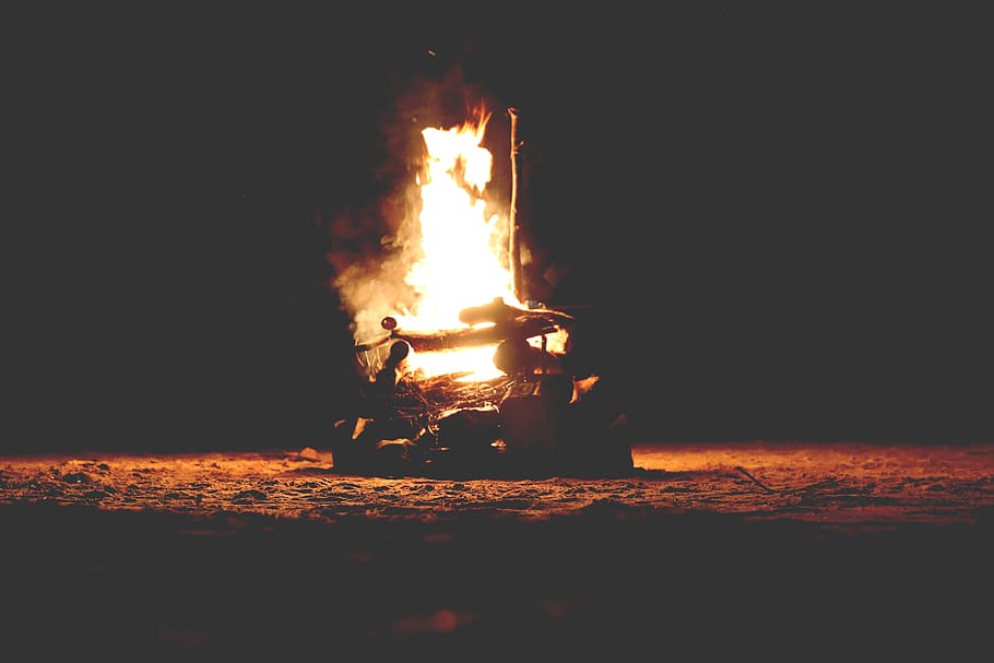 Stock Photography of Bonfire, blaze, burning, dark, dawn, energy HD wallpaper