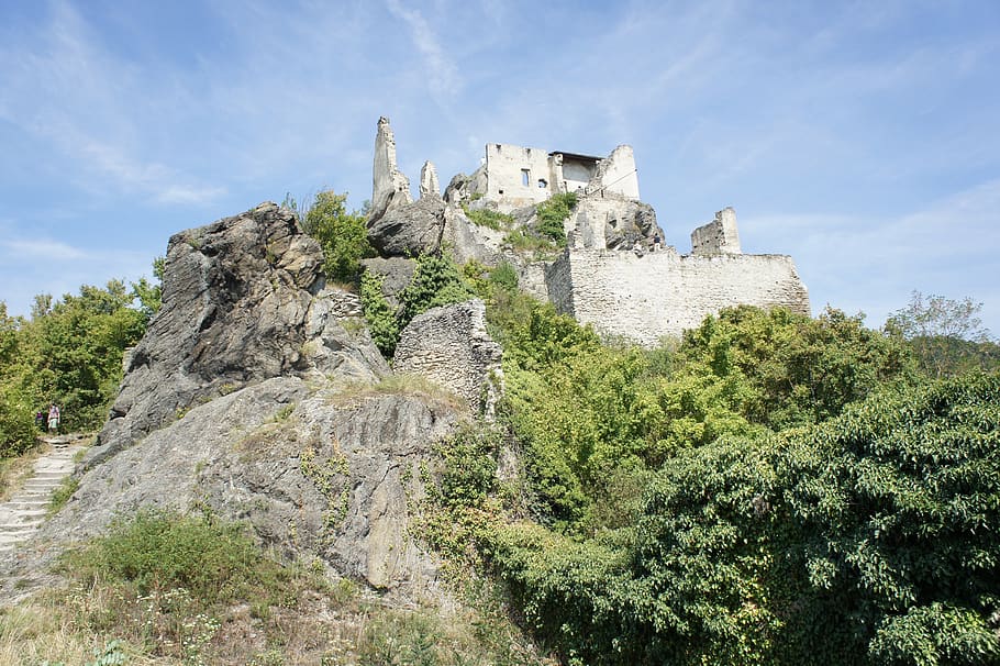 ruin, view, landscape, castle, nature, outlook, architecture HD wallpaper