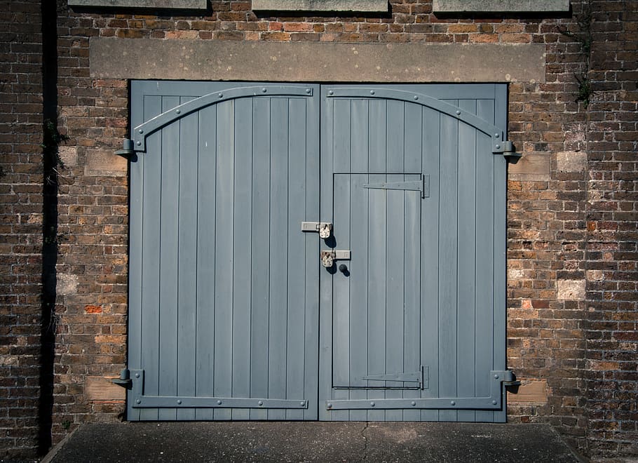 garage, doors, entrance, architecture, brick, building exterior HD wallpaper