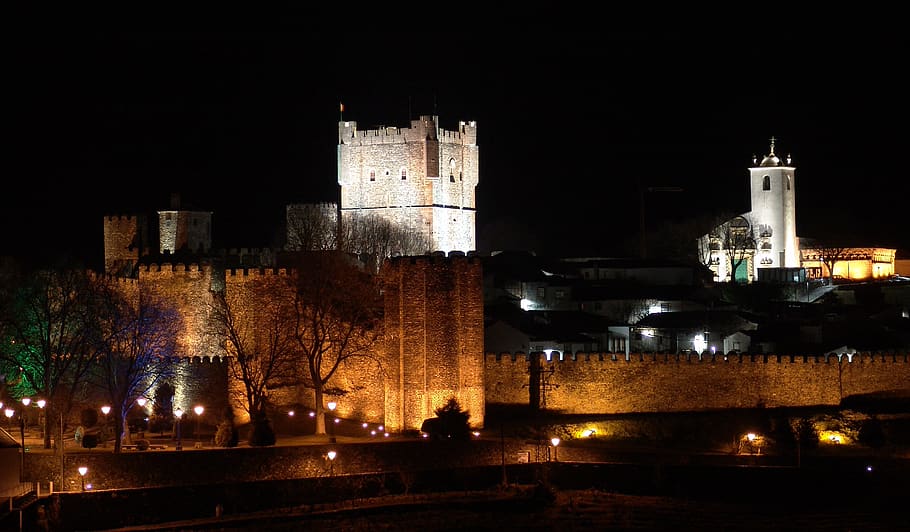 Gray Concrete Building, ancient, architecture, castle, dark, evening HD wallpaper