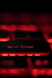 light, keyboard, clock, cyber, punk, enter, macro, bokeh, red HD wallpaper
