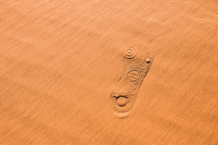 shoe print on sand, outdoors, nature, kingscliffe, australia, HD wallpaper
