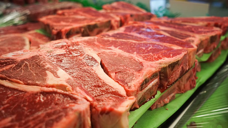beef, t-bone, butcher, food and drink, red meat, close-up, freshness HD wallpaper