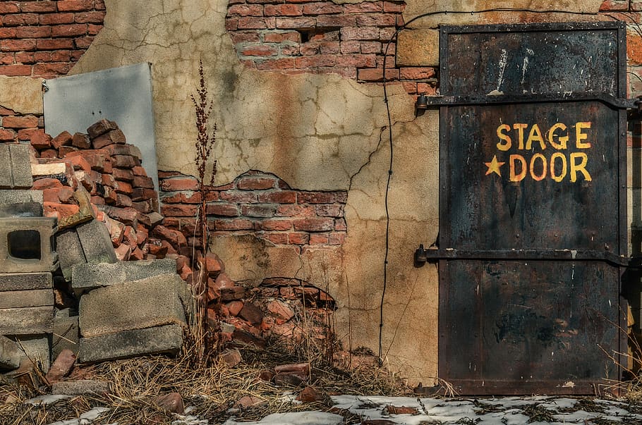Photo of Abandoned Back Stage Door, architecture, broken, building HD wallpaper