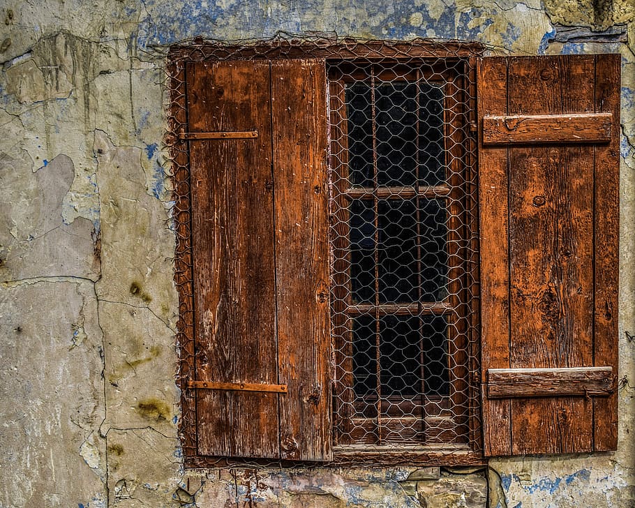 wooden, window, old, wall, cracks, decay, weathered, aged, brown HD wallpaper