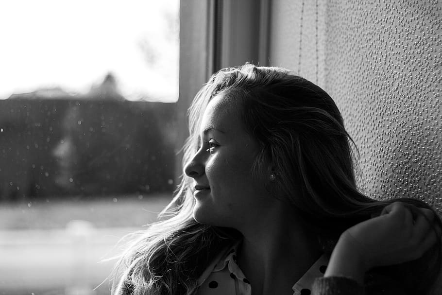 black, white, headshot, one person, portrait, real people, lifestyles HD wallpaper