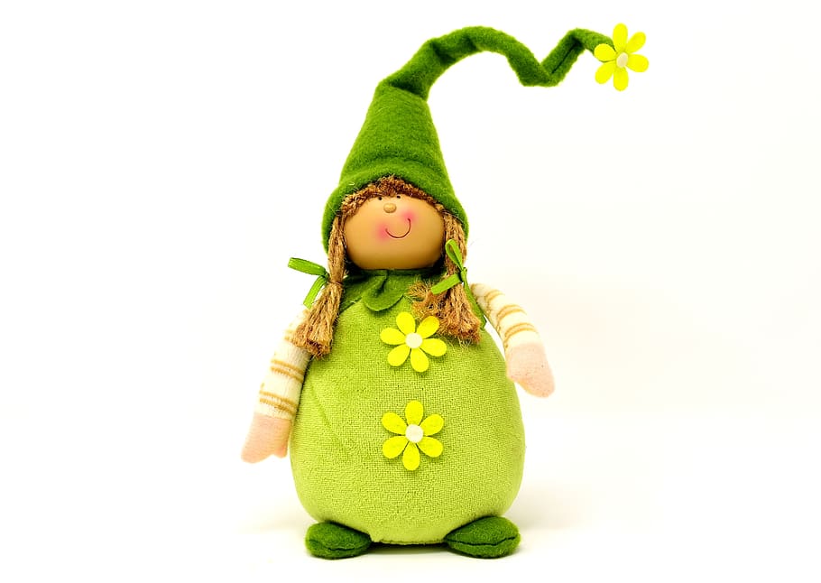 imp, spring imp, deco, funny, dwarf, green, sweet, figure, cute HD wallpaper