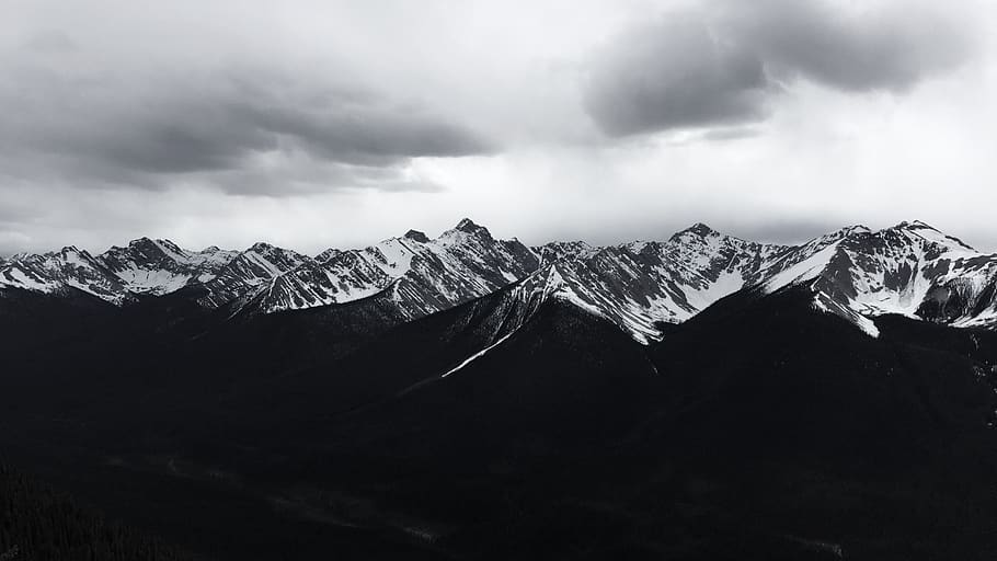 mountain, snow, snowmountain, banff, cloud, cloud - sky, mountain range HD wallpaper