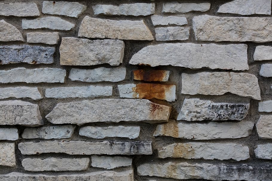 stone, wall, brick, rock, stonewall, mortar, concrete, rust HD wallpaper