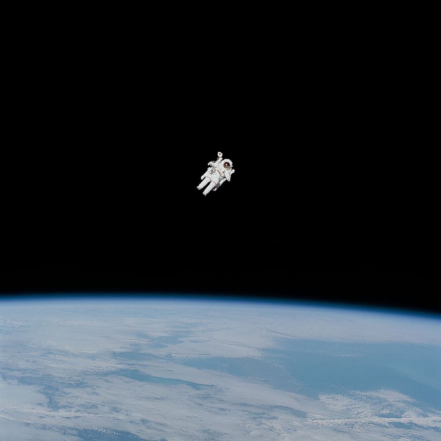 people, man, astronaut, space, gravity, dark, black, science HD wallpaper