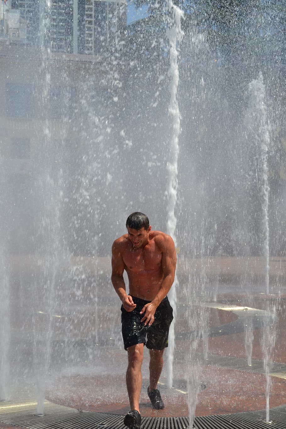 model, man, body, water, summer, shirtless, one person, men HD wallpaper