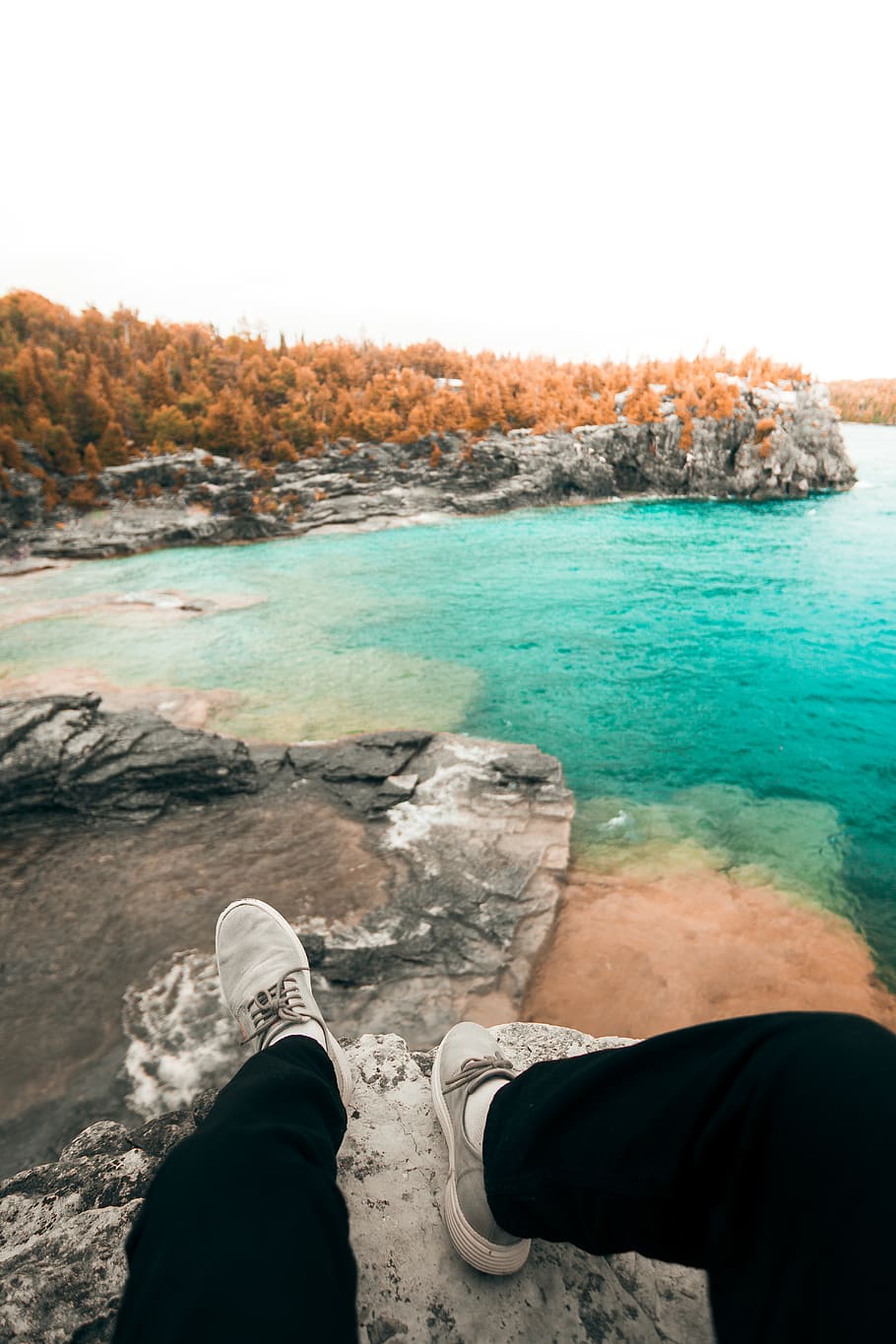 tree, rock, shoe, leg, form, mountain, cave, nature, shore HD wallpaper