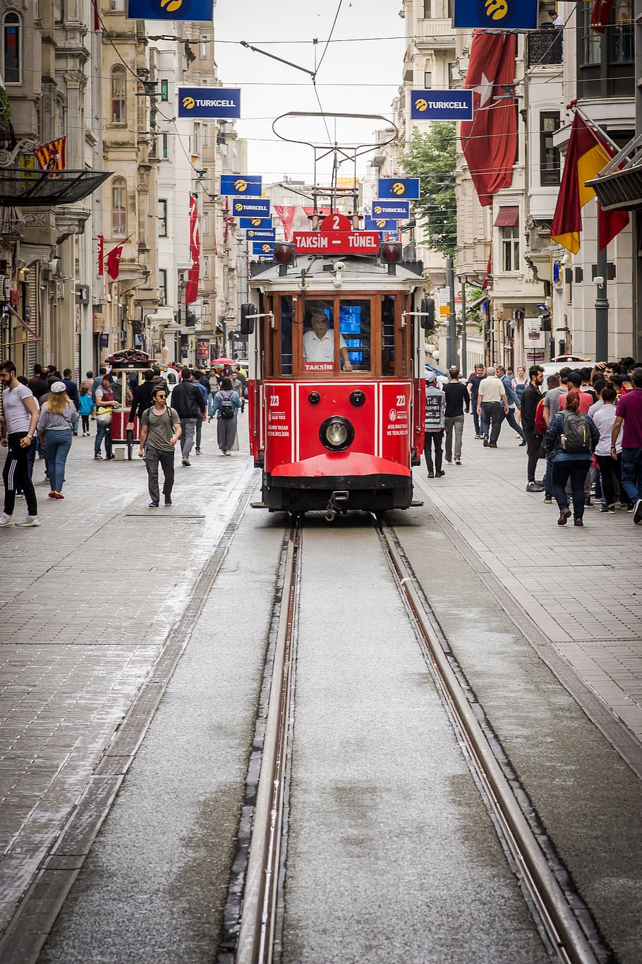 tram, taksim square, city, historical, retro, urban, transport, HD wallpaper