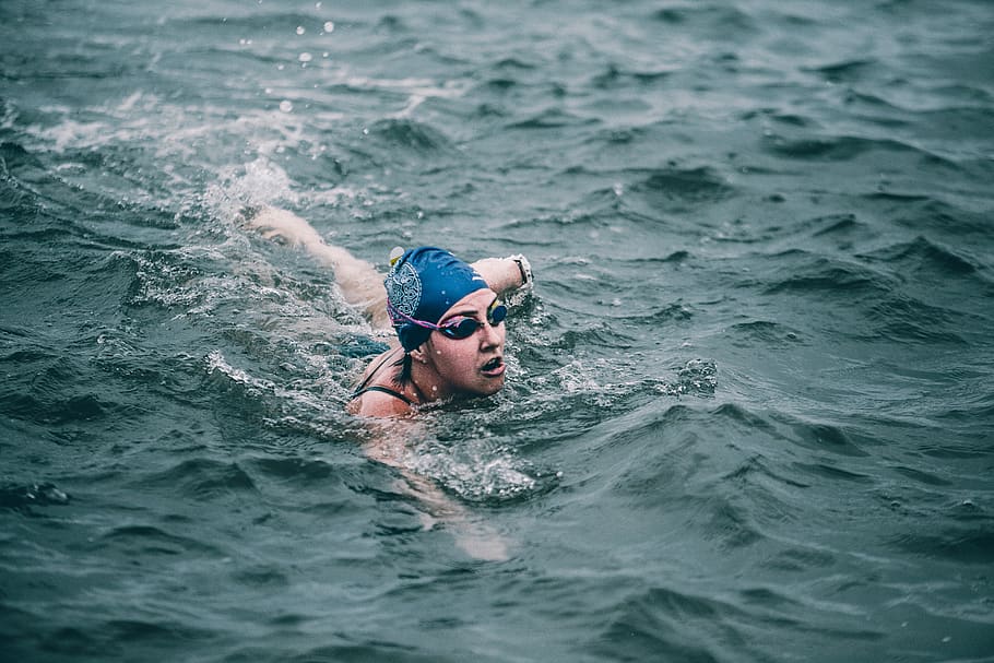 Person Swimming in Ocean, action, active, athlete, beach, daylight HD wallpaper