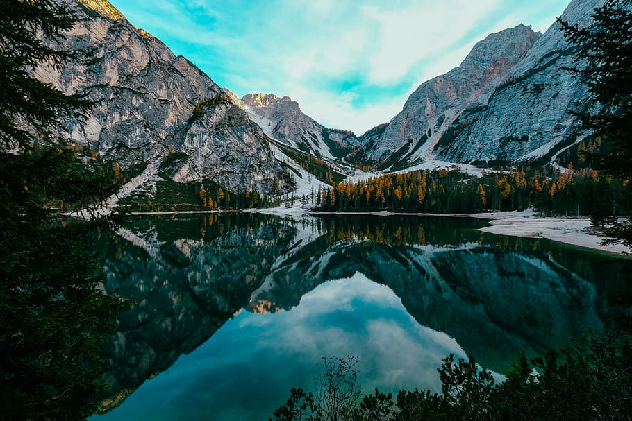 Photo of Beautiful Mountain Scenery Near Body of Water, landscape HD wallpaper