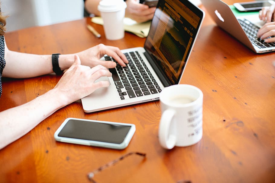 woman using MacBook Pro, computer, electronics, pc, laptop, keyboard HD wallpaper