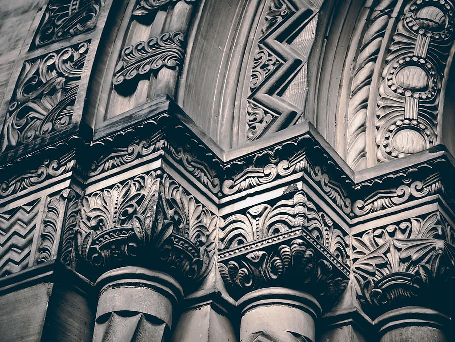 Grayscale Photo of Concrete Building, ancient, antique, architecture HD wallpaper