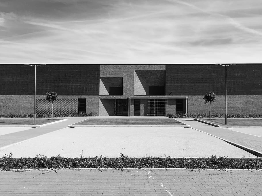 street, building, architecture, black, black and white, contrast HD wallpaper