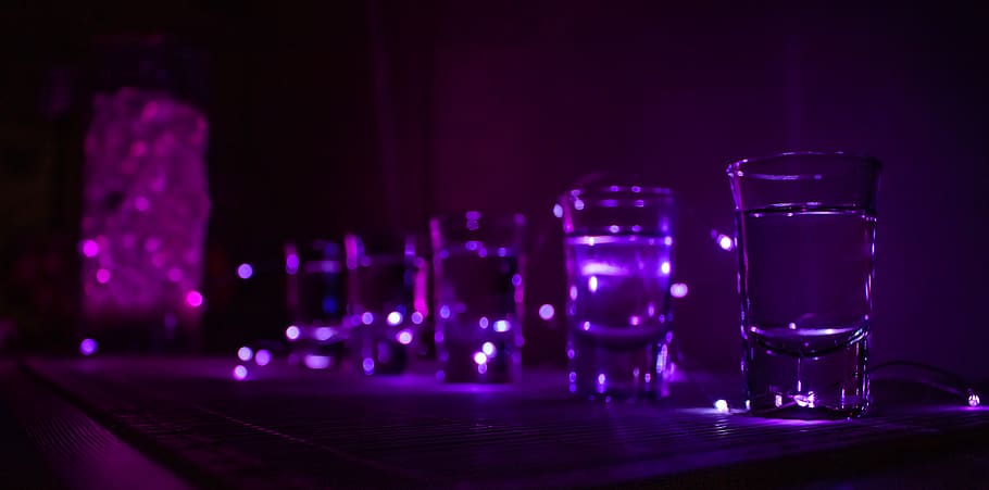 light, led, drink, purple, alcohol, party, drinking, water, HD wallpaper