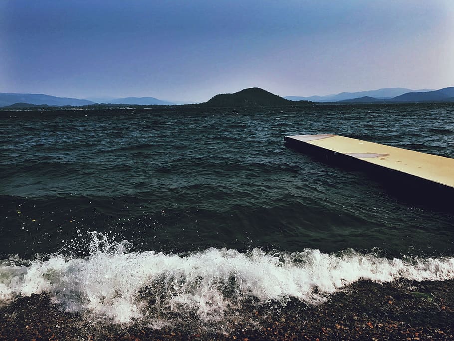 united states, lake pend oreille, pnw, waves, water, sea, motion, HD wallpaper