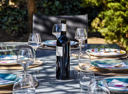 wine, glasses, place settings, dining, formal, french, culture HD wallpaper
