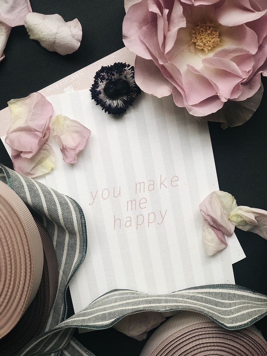 white printer paper beside gray cap, flower, flowering plant HD wallpaper