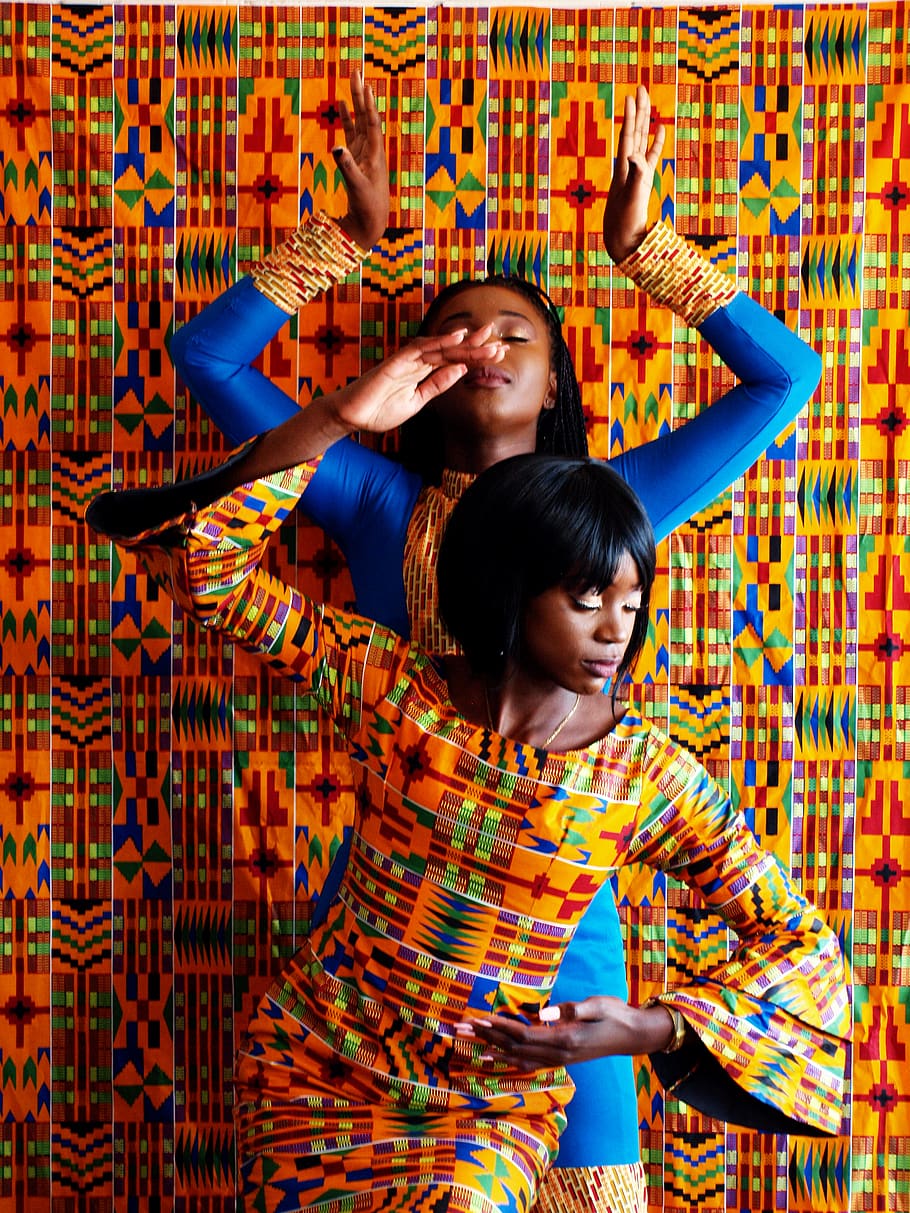Two Women in Dress Near Painted Wall, #colors, #colourful, #models HD wallpaper