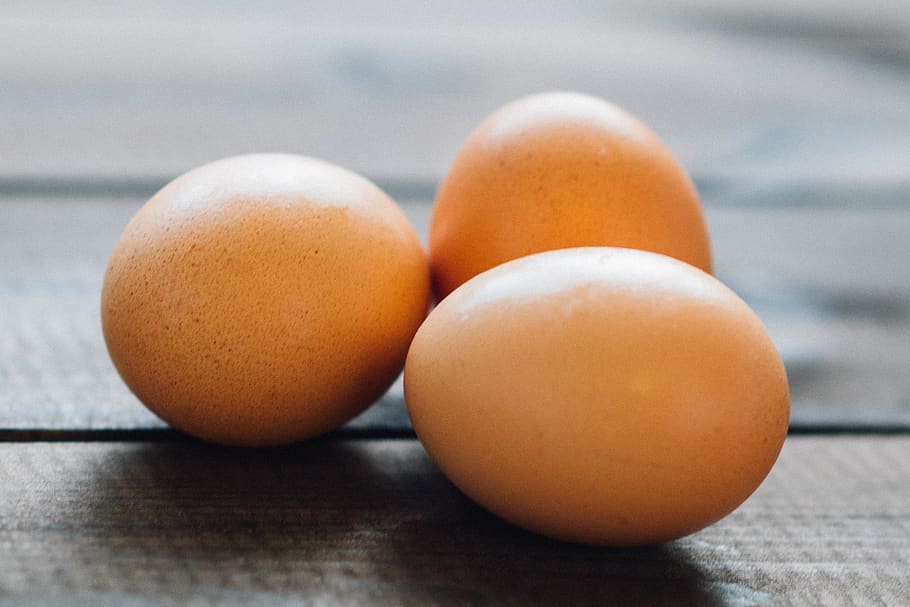 Three Brown Eggs, food, food and drink, healthy eating, wellbeing HD wallpaper