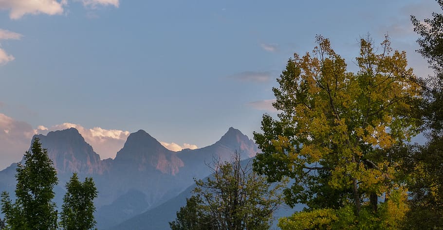 canada, canmore, sky, sunset, pink, autumn, fall, winter, evening HD wallpaper