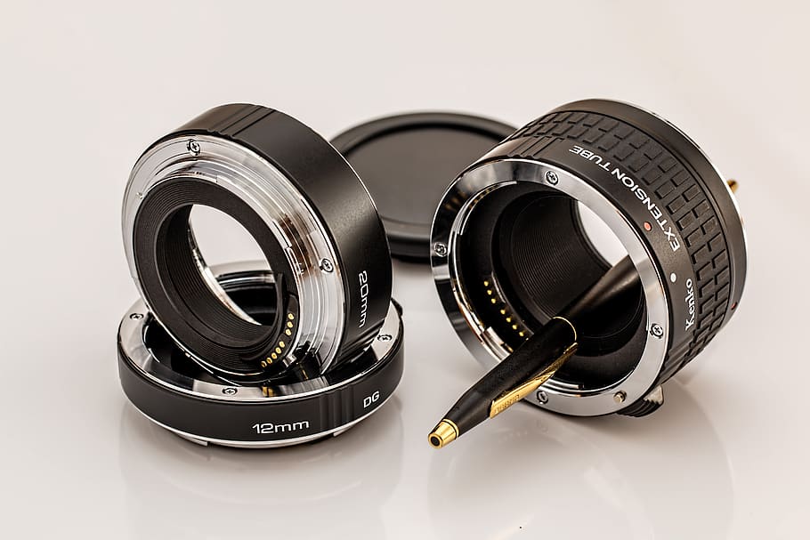 Photo of Black and White Camera Lens, close-up, equipment, focus HD wallpaper