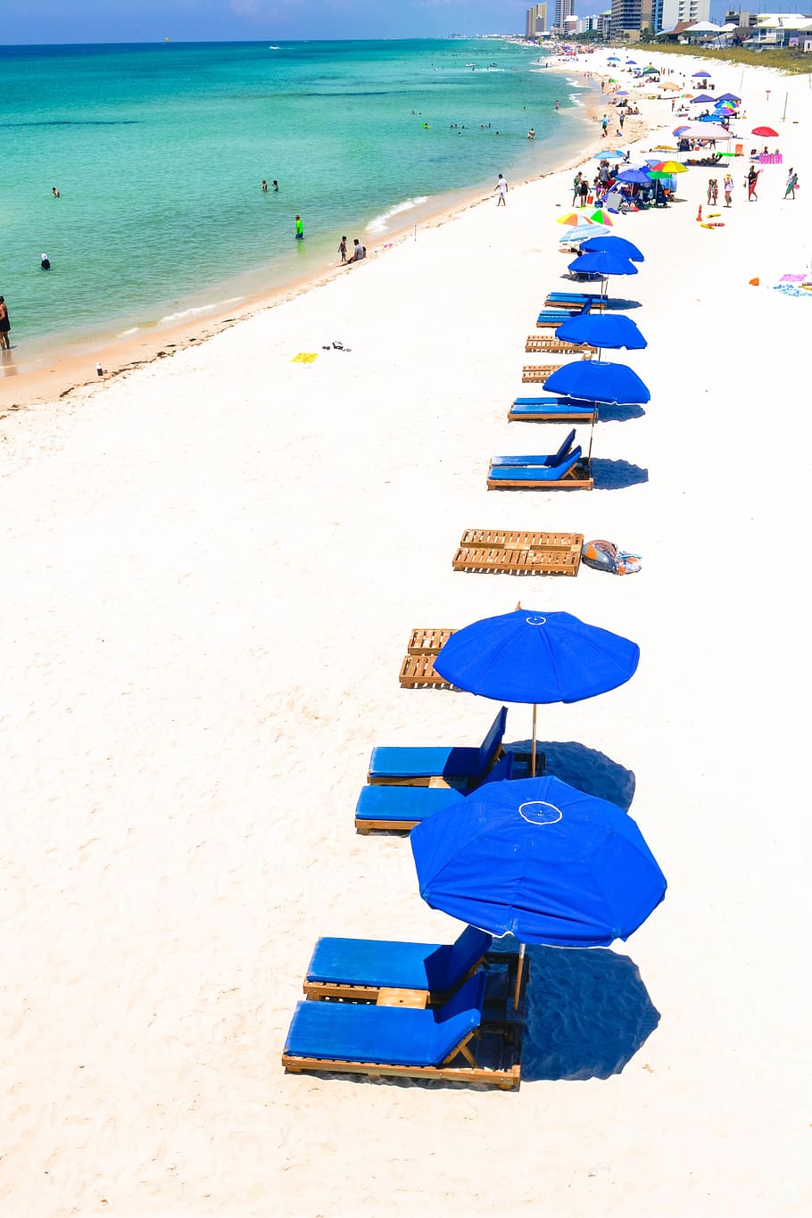 united states, panama city beach, florida, chairs, summer, water, HD wallpaper