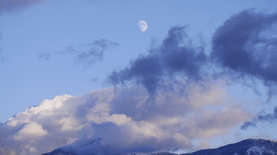 hdwallpaper, background, moon, nature, landscape, cloud, sky HD wallpaper