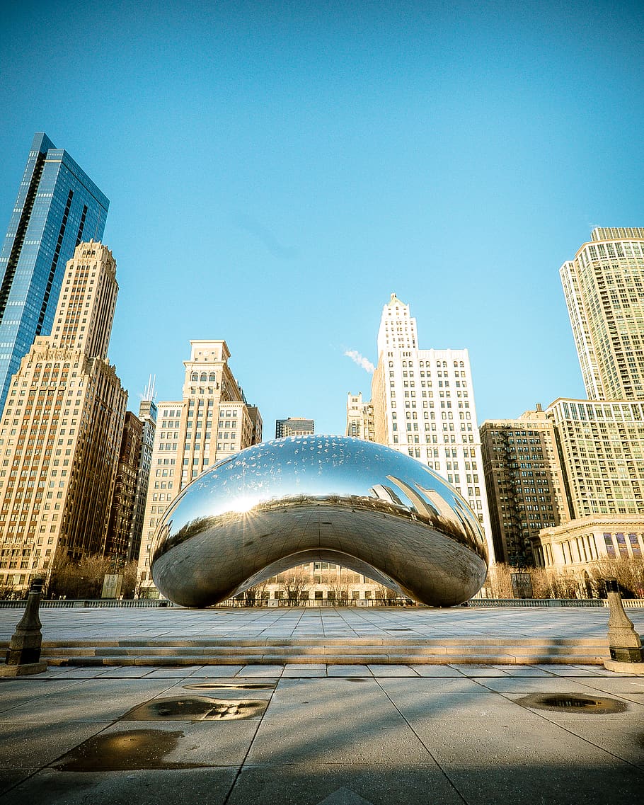 Cloud Gate, Chicago, architecture, art, bean, building, city HD wallpaper