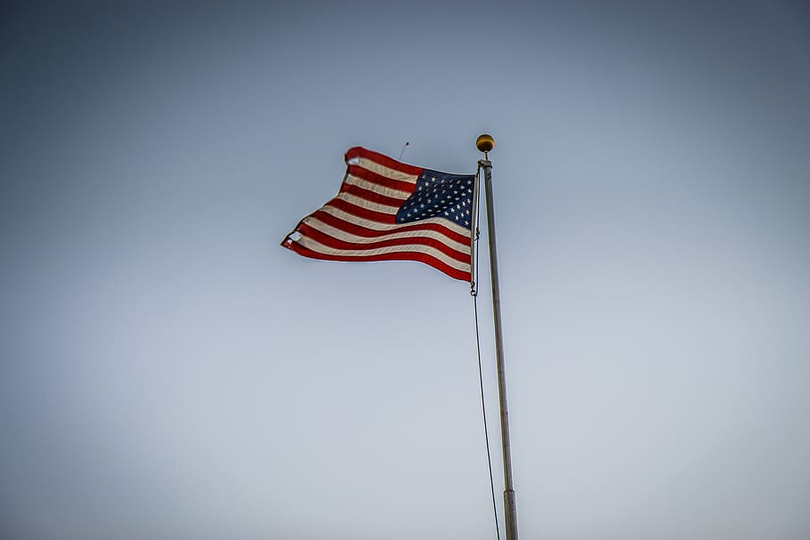 U.s.a. Flag on Pole, administration, American flag, country, democracy