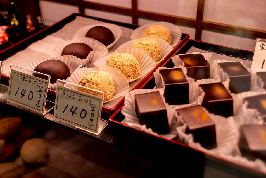 chocolate ball and cube, sweets, food, confectionery, shop, bakery HD wallpaper