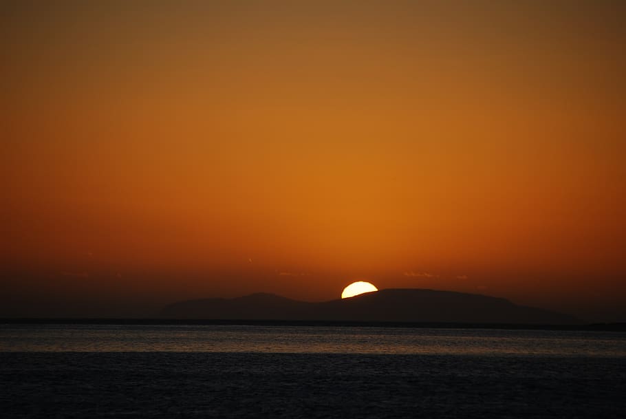 sunset, ocean, beach, sea, water, nature, evening, seascape HD wallpaper