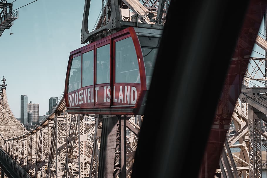 red and grey roller coaster, cable car, vehicle, transportation HD wallpaper