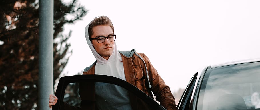 man entering car, apparel, clothing, person, human, jacket, coat HD wallpaper