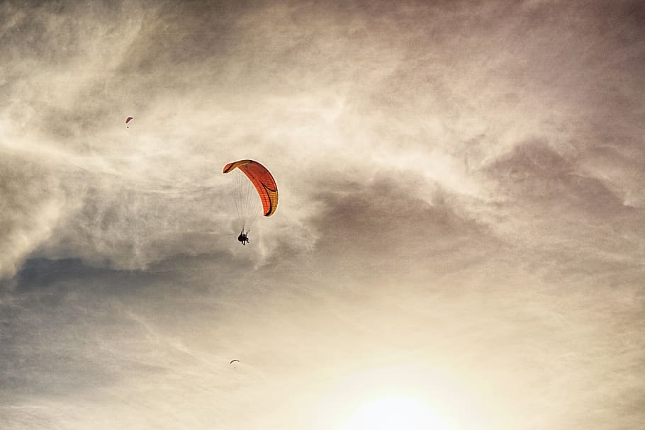 turkey, ölüdeniz, cloud, sky, tandem, paragliding, clouds HD wallpaper