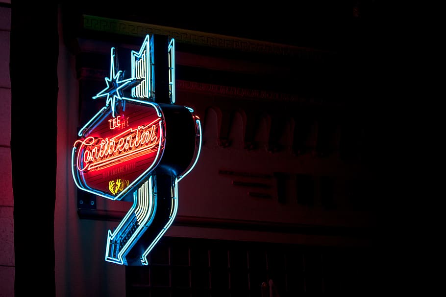 turned-on red and white neon signage, wall, building, outdoors, HD wallpaper