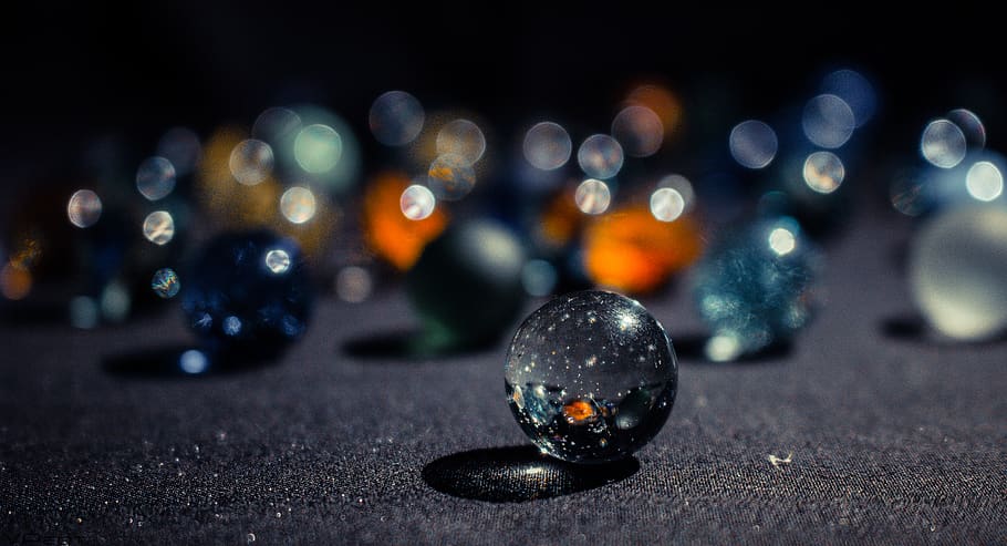 Selective Focus Photography of Marble Ball, balls, blur, close-up HD wallpaper