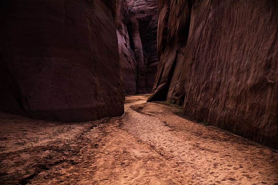 nature, outdoors, mountain, cave, road, ground, dirt road, gravel