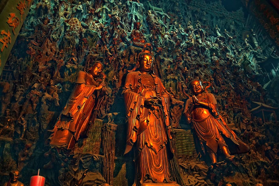 china, hangzhou, human representation, sculpture, statue, male likeness HD wallpaper