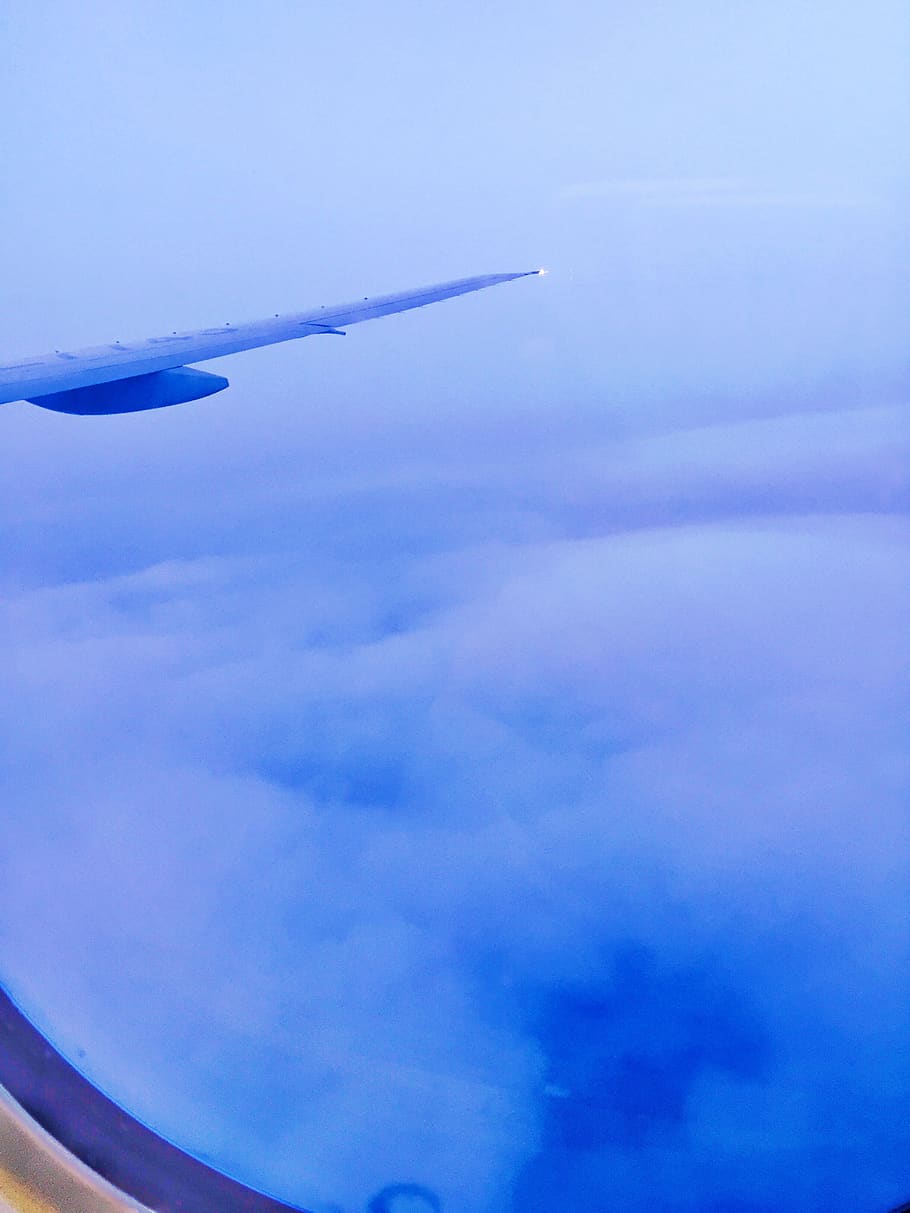 sky, cloud, airplane, dawn, cloud - sky, mode of transportation HD wallpaper